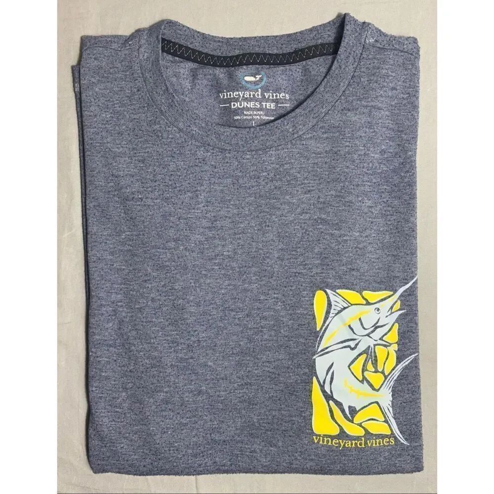 vineyard vines Marlin T Shirt Blue Size Large Cotton Blend